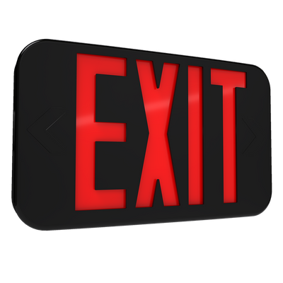RAB Lighting EXIT34 LED Exit Sign, Battery Backup, Red + Green Letters, 120/277, Black, EXIT34-RG-E-B