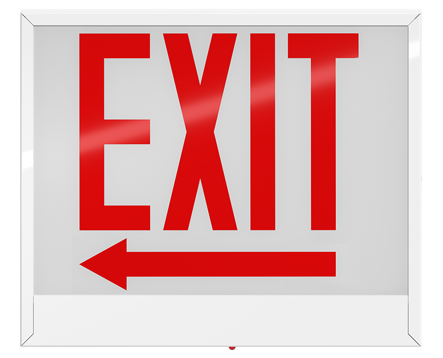 RAB Lighting Chicago Approved LED Exit Sign, Single Face, Battery Backup, 120/277, EXIT-1LACH-E