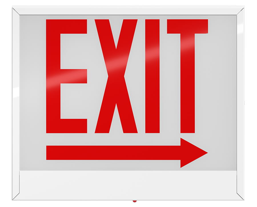 RAB Lighting Chicago Approved LED Exit Sign, Single Face, Battery Backup, 120/277, EXIT-1RACH-E