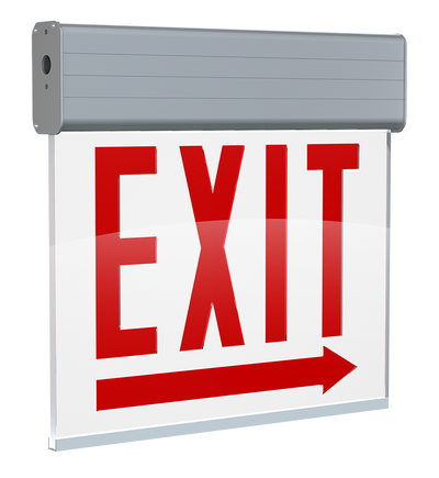 RAB Lighting EXITEDGE Chicago Exit Sign, 1-Face, White, EXITEDGE-1WPRACH