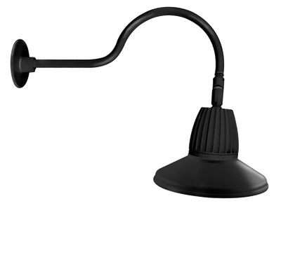 RAB Lighting 26W LED Gooseneck Barn Light, 3000K, Black, GN1LED26YSTB