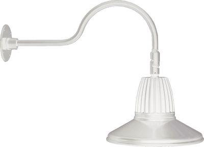 RAB Lighting 13W LED Gooseneck Barn Light, 3000K, White, GN1LED13YRSTW