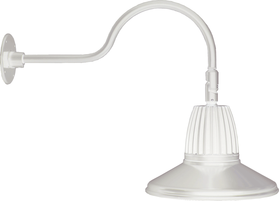 RAB Lighting 13W LED Gooseneck Barn Light, 4000K, White, GN1LED13NSSTW