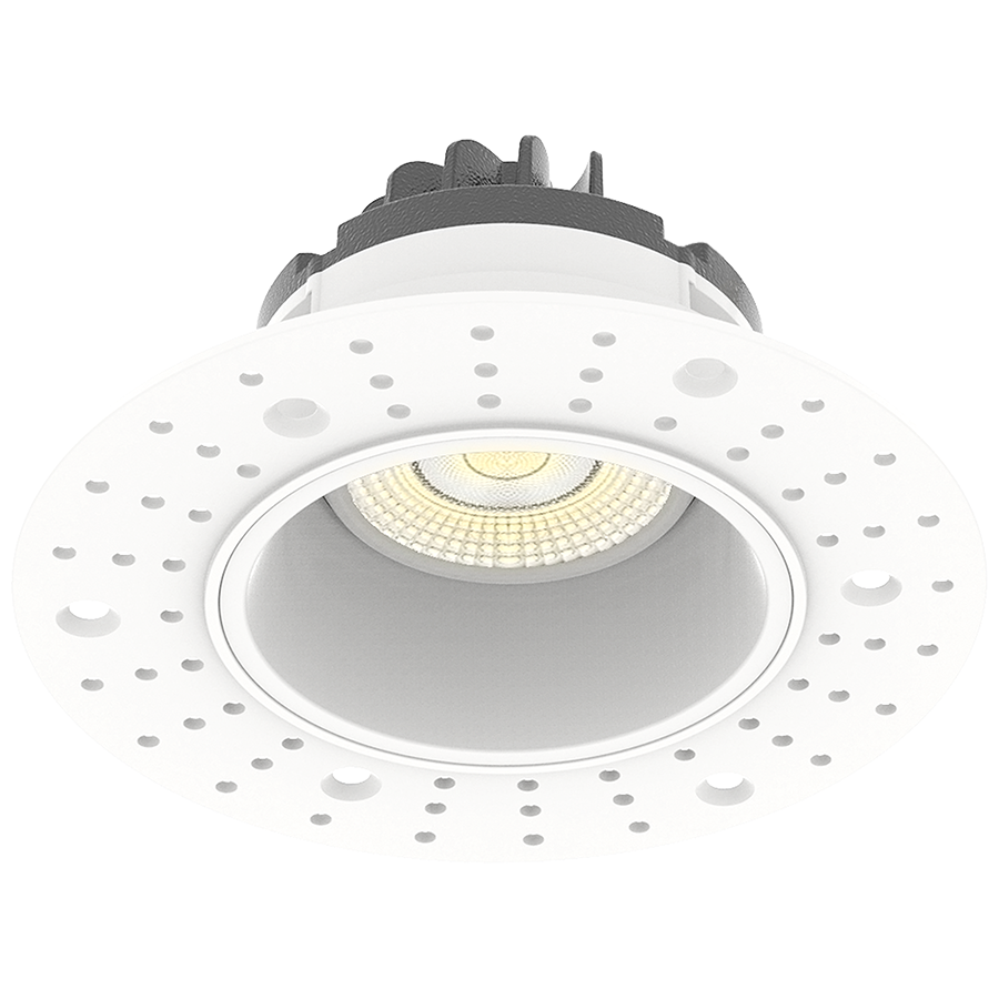 RAB Lighting 3" Gimbal Recessed LED Downlight, 9W, CCT Selectable, 600 Lumens, 38° Beam Angle, Trimless 120V, White, GR3TL