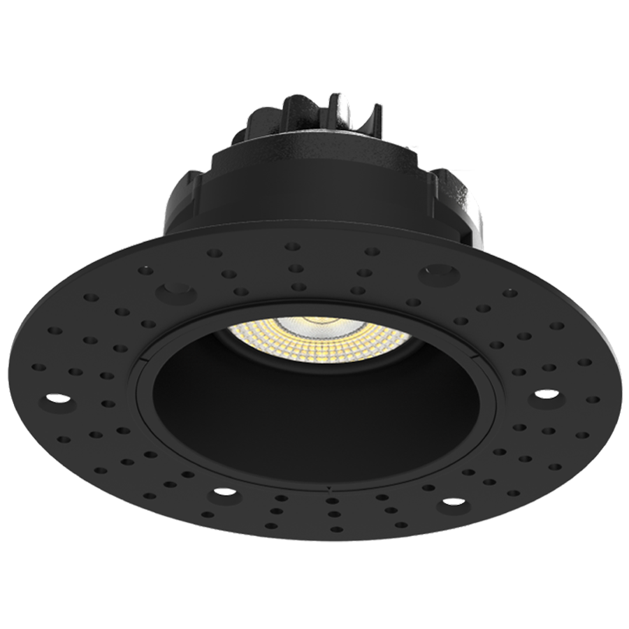 RAB Lighting Gimbal Trimless 3 In. Round, 9W, CRI90, CCT Selectable, TRIAC, Black, GR3TLB