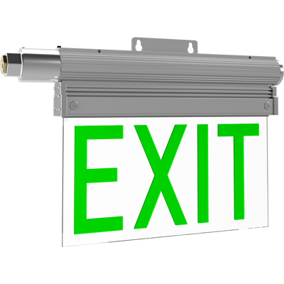 RAB Lighting HAZEXIT, 5W, Green Letter, 120-277V, Gray, HAZEXIT/G