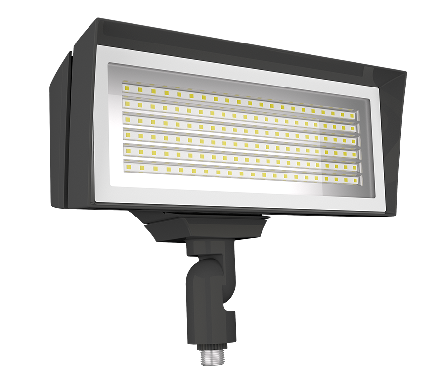 RAB Lighting FFLED LED Flood Light, Knuckle Mount, CCT Selectable, 8,138 thru 10,813 Lumens, 120-277V, Bronze, FFLEDM