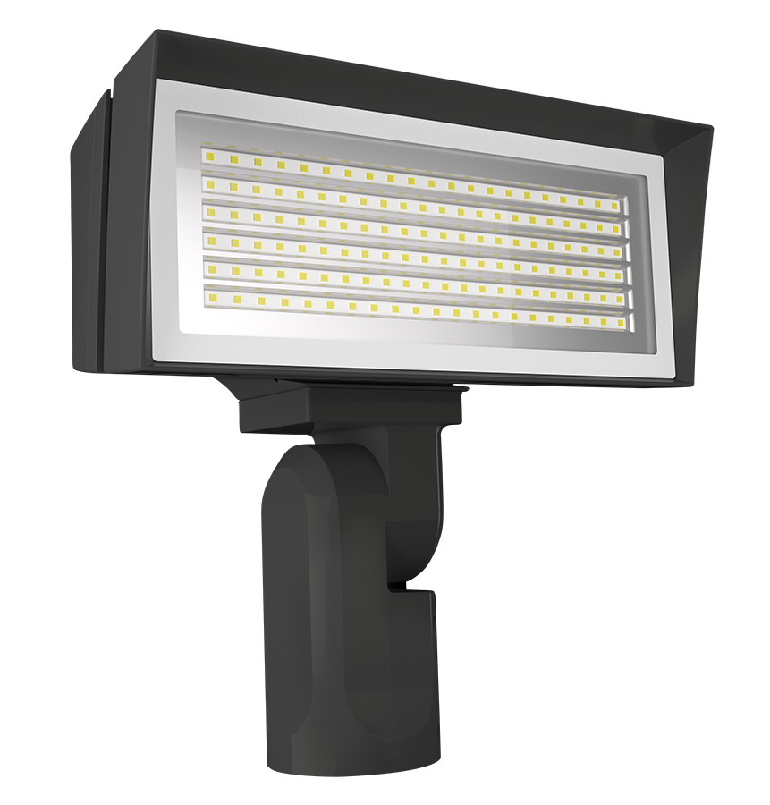 RAB Lighting FFLED LED Flood Light, Slipfitter Mount, 3000K, 7,467 thru 9,758 Lumens, 120-277V, Bronze, FFLEDMYSF