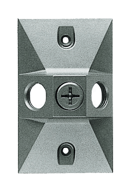 RAB Lighting 3 Hole Die Cast 4" Rectangular Cover, Silver Gray, R14-3