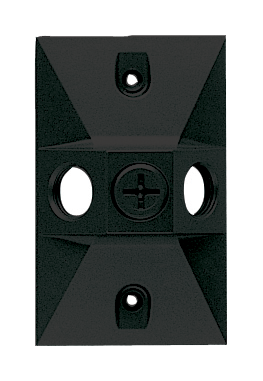 RAB Lighting 3 Hole Die Cast 4" Rectangular Cover, Black, R14-3B