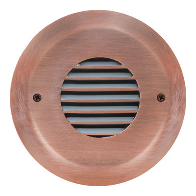 Elco Lighting Ibis Round LED Step Light with Louver Faceplate, 3W, 3000K, 120V, Copper, ELST8730CP