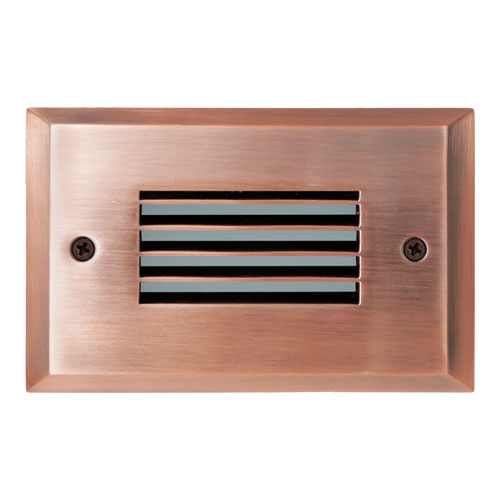 Elco Lighting Ibis LED Step Light, 2W, CCT Selectable, CRI90, 12V, Angled Louver, Copper, ELST9340CP
