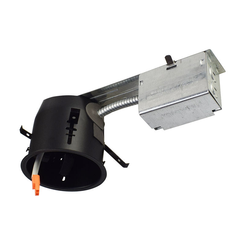 Westgate Mfg 4 In. Shallow Remodel Recessed Housing, ICAT, 120-277V, Matt Black, HL4RS-ICAT
