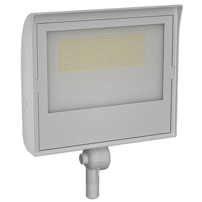 Westgate Mfg LFXE Builder Series Flood Light, 50/80/100W, CCT Selectable, 0-10V, Knuckle Mount, White, LFXE-MD-50-100W-MCTP-KN-P-WH
