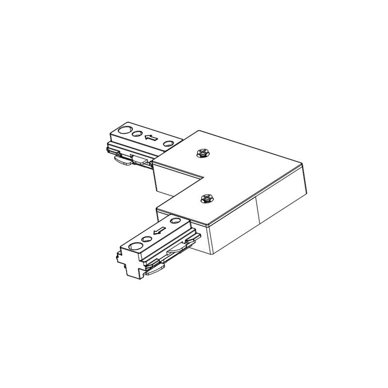 Westgate Mfg 3-Wire Track L Connector, White, TR-LC-WH