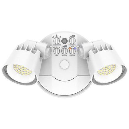 Westgate Mfg SLX 2-Head Security Flood Light, 16-25W, CCT Selectable, IP65, White, SLX-2H-MCTP-WH-P