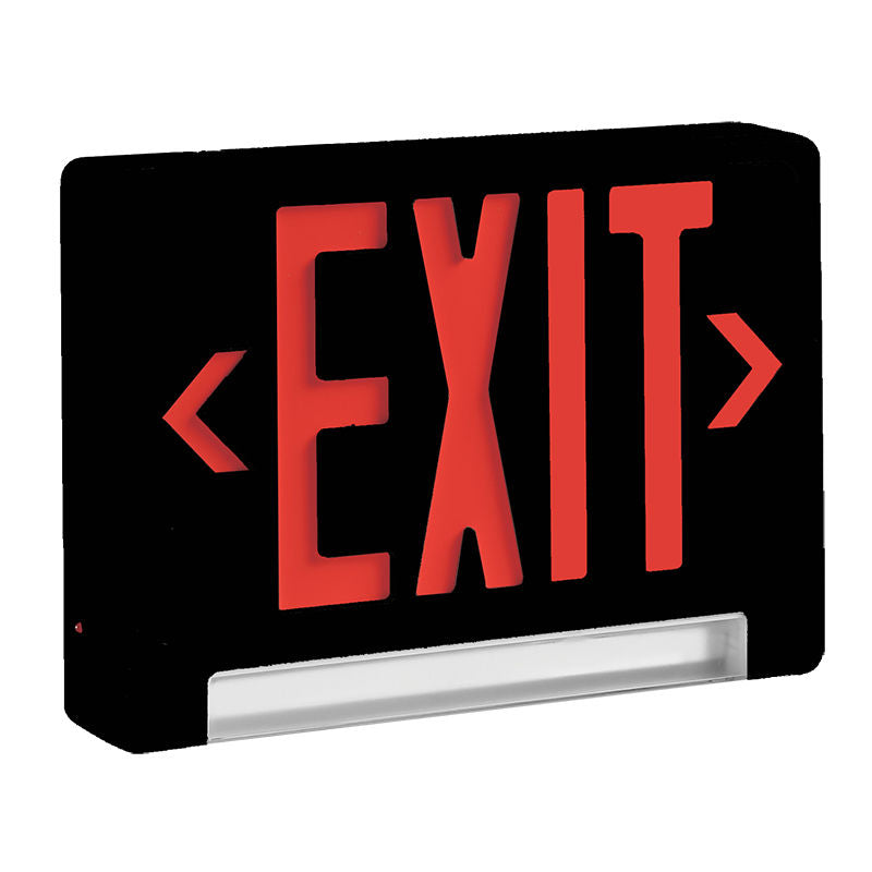 Westgate Mfg Combination Exit Emergency Light Bar, 4.5W, 6500K, Red Letter, Black, XIT-STRIP-2R-B