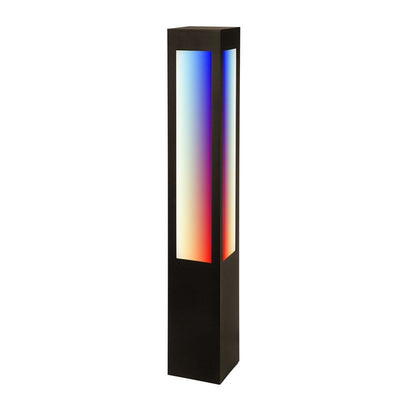 Westgate Mfg Smart Square Bollard, 40 In., 34W, RGBW, App Control, Bronze, BOL-602-40-S-RGBW-BR