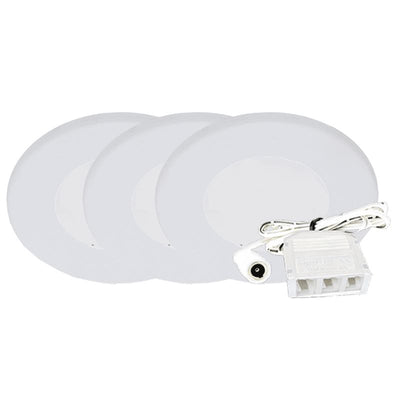 Westgate PL12 3" LED Slim Puck Light 3-Pack - 2W - 4000K - 120 Lumens - 12V - White, PL12-3KIT-40K-WH