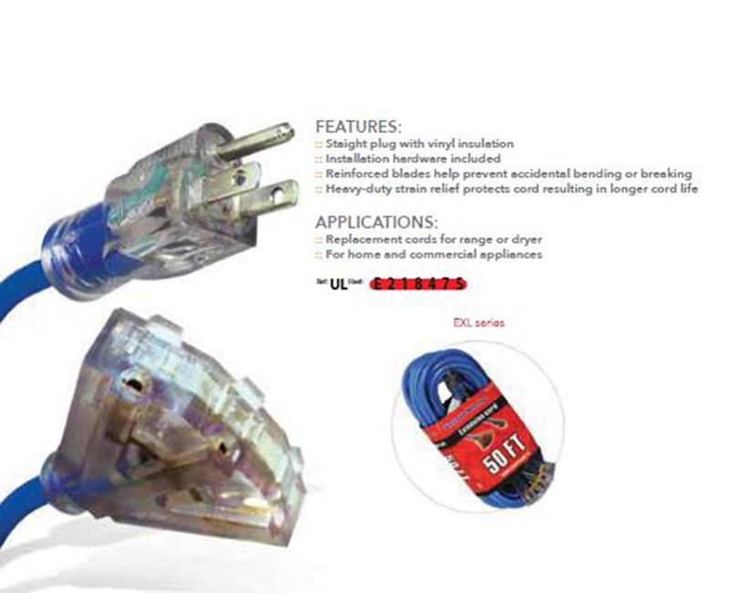 Westgate Mfg Extension Cord, SJTW 3C/12AWG, 50 FT, 15A, 125V, Blue Lighted Plug, EXL123-50