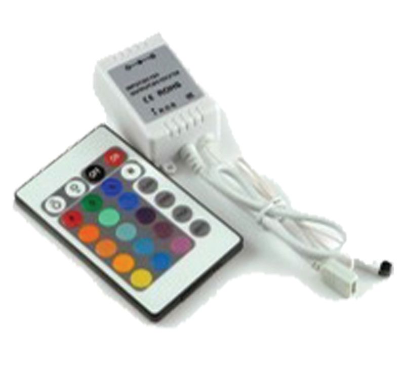 Westgate Mfg RGB Controller, 24-Key Remote, 30 Ft., 12V/24V, LEDR-CTRL-24K