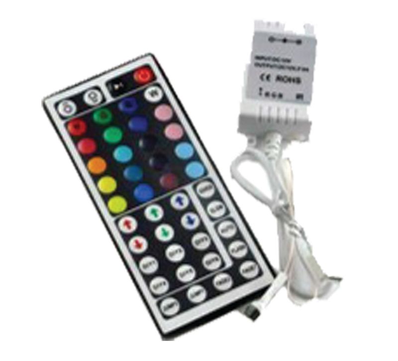 Westgate Mfg RGB Controller, 44-Key Remote, 30 Ft., 12V/24V, LEDR-CTRL-44K