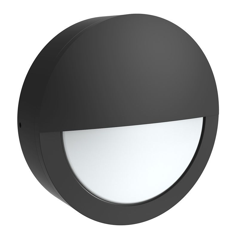 Westgate Mfg Round Nautica Bulkhead, 9/12/15W, CCT Selectable, 0-10V Dimmable, Black, BKRN-15W-MCTP-BK-P