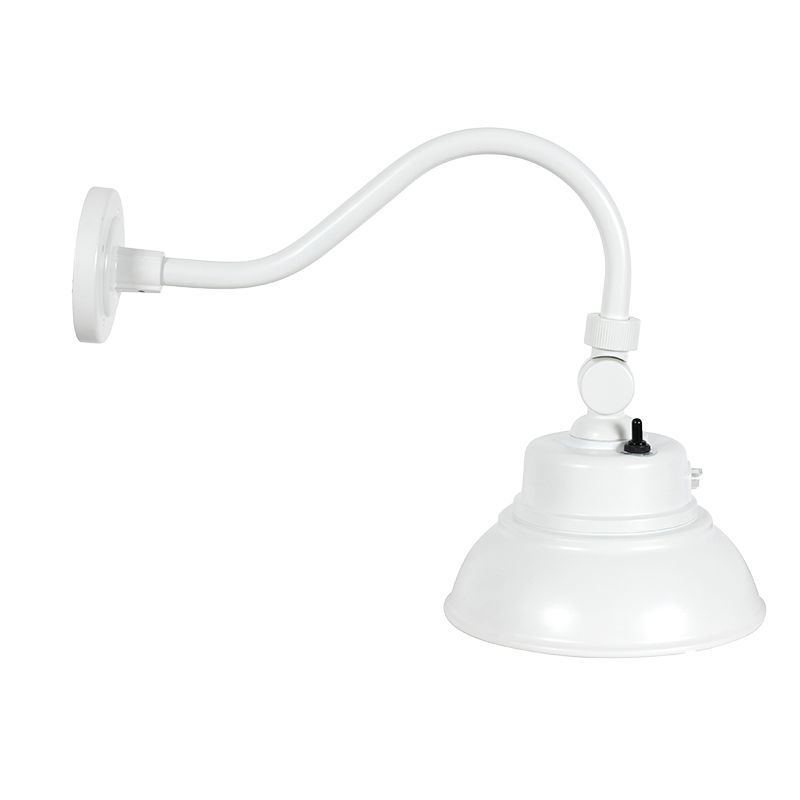 Westgate Mfg Gooseneck Barn Light, 25W, CCT Selectable, 0-10V, Photocell, White, GNB-25W-MCT-WH-P