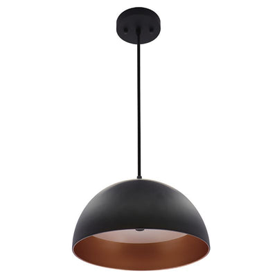 Westgate Mfg Modern Dome Pendant, 25W, CCT Selectable, TRIAC, 12 In., Black with Gold Interior, LCFD-MCT5-BG