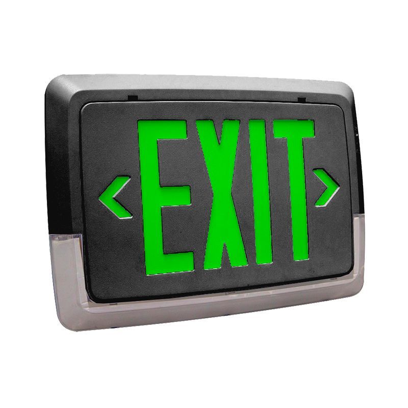 Westgate Mfg Low Level LED Exit & Emergency Combo, Green Legend/Black Housing, LLXT-GB
