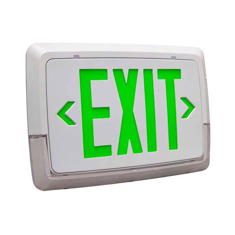 Westgate Mfg Low Level LED Exit & Emergency Combo, Green Legend/White Housing, LLXT-GW