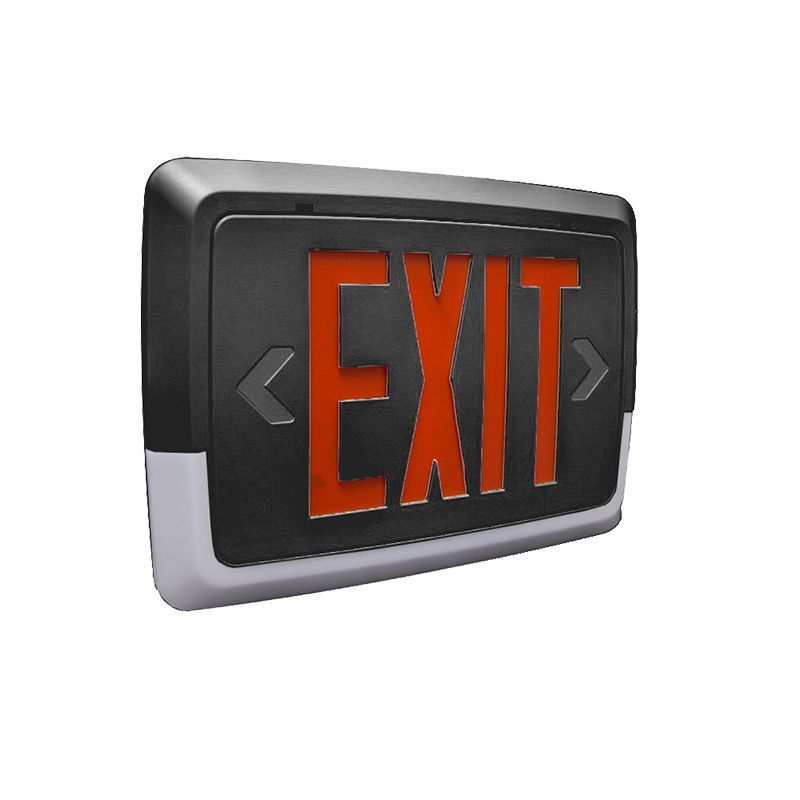 Westgate Mfg Low Level LED Exit & Emergency Combo, Red Legend/Black Housing, LLXT-RB