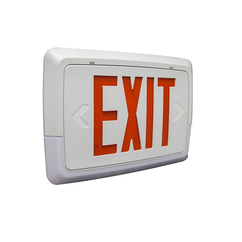 Westgate Mfg Low Level LED Exit & Emergency Combo, Red Legend/White Housing, LLXT-RW