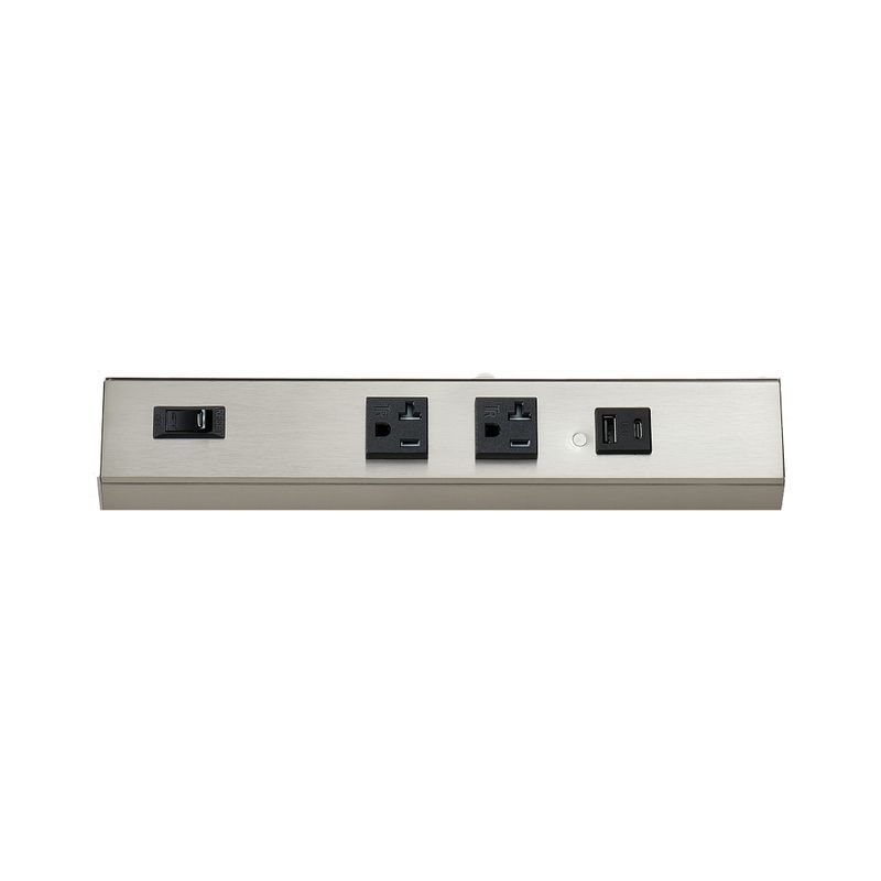 Westgate Mfg Angled Power Strip, 12 In., 2 Receptacle, 1 USB, 20A, Black, PSA-12-2R-1U-BN