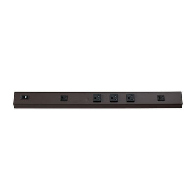 Westgate Mfg Power Strip, 24 In., 3-Receptacle, 2 USB, 20A, Bronze, PSA-24-3R-2U-BR