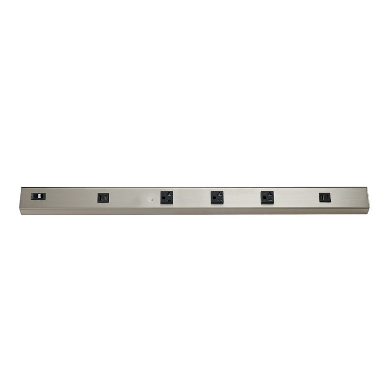 Westgate Mfg Power Strip, 30 In., 3-Receptacle, 2 USB, 20A, Black Nickel, PSA-30-3R-2U-BN