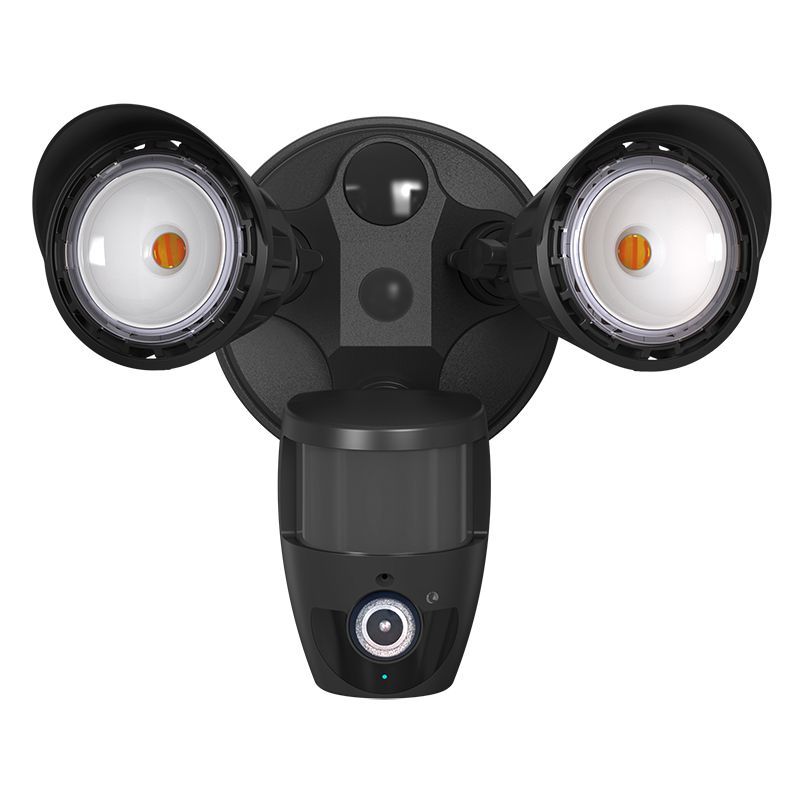 Westgate Mfg SL 2-Head Security Light, 20W, CCT Selectable, IP65, Built-in Camera, Black, SL-20W-MCT-BK-CAM
