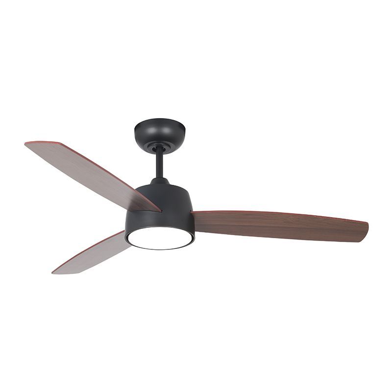 Westgate Mfg 46 In. DC 3-Blade Damp-Loc Ceiling Fan and Light, 22W, CCT Selectable, CRI90, Remote, Matte Black/Rosewood, WFL-DC-122-RC-3B-46-MCT5-BK-RW