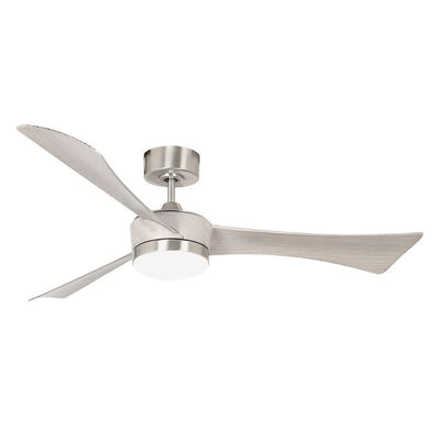 Westgate Mfg 52 In. DC 3-Blade Ceiling Fan and Light, 22W, CCT Selectable, CRI90, Remote, Brush Nickel/Natural Wood, WFL-DC-124-RC-3B-52-MCT5-BN-NW