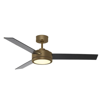 Westgate Mfg 52 In. DC Ceiling Fan with Light, 18W, CCT Selectable, CRI90, Remote, Antique Gold, Reversible Black/Grey Blades, WFL-DC-125-RC-3B-52-MCT5-AZ-BK