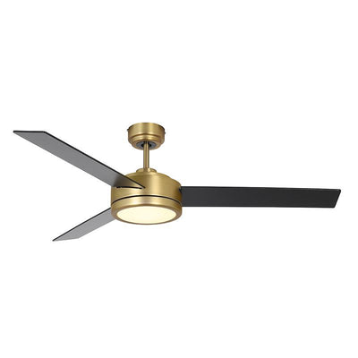 Westgate Mfg 52 In. DC Ceiling Fan with Light, 18W, CCT Selectable, CRI90, Remote, Gold, Reversible Black/Grey Blades, WFL-DC-125-RC-3B-52-MCT5-GD-BK