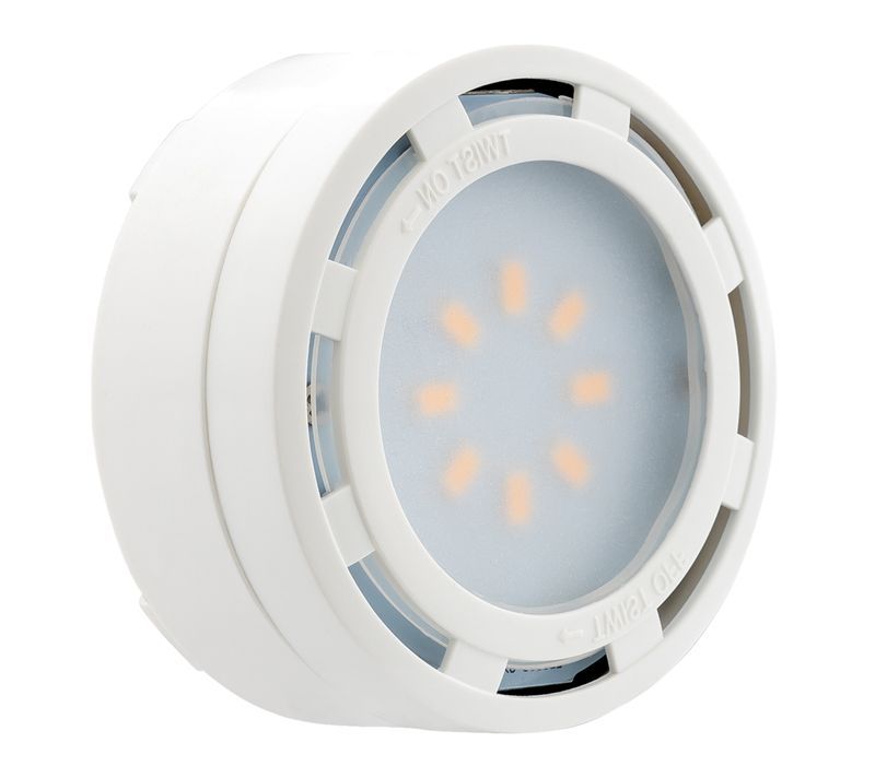 Westgate Mfg LED Puck Light, 4W, 3000K, White, LED-PL1WHT