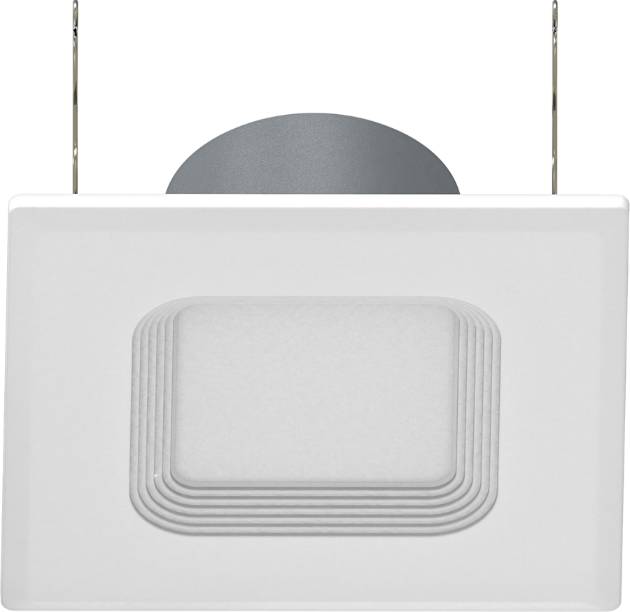 RAB Lighting R6S Retrofit Downlight, 10W, 3000K, CRI80, 6 In. Square, White Baffle, R6S10830120WB