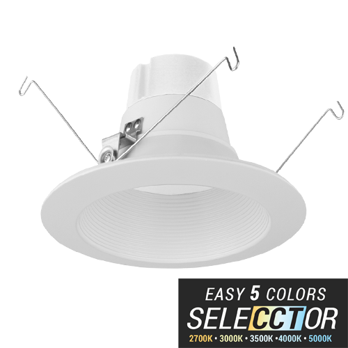 Elite Lighting REL637-1200L-CCT Series LED Retrofit Baffle Trim, Color SeleCCTor 2700K/3000K/3500K/4000K/5000K (White, 5/6")