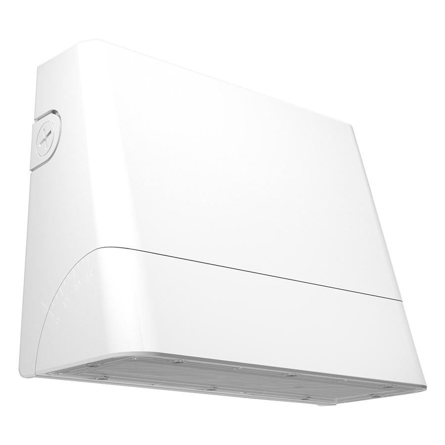 RAB Lighting SLIM22 Wall Pack Small, 30/25/20/15W, CCT Selectable, Battery Backup, Adjustable Optic, White, SLIM22-S-30W/E