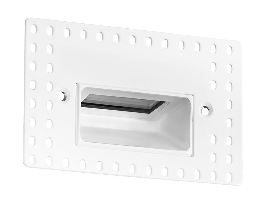RAB Lighting 3 Watt Horizontal Recessed LED Step Light, Trimless, 3000K, 36 Lumens, 120V, Black, FSLEDH3YB/120/TL