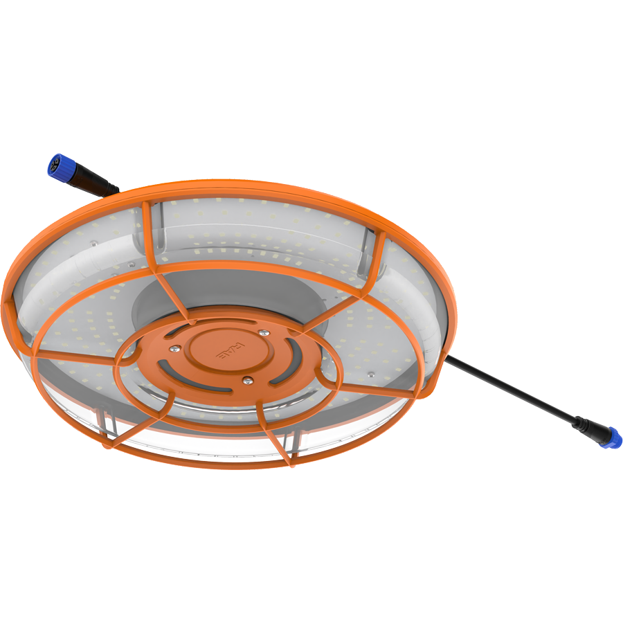 RAB Lighting TEMPBAY UFO Temporary Light, 130W, 5000K, 120-277V, Orange, TEMPBAY-130