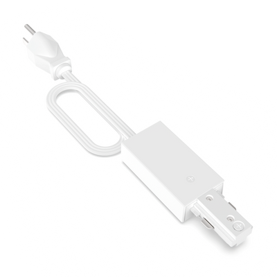 RAB Lighting Track Grounded Cord and Plug, 12ft, White, TK-CP
