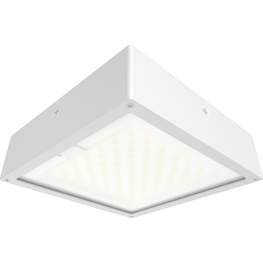 RAB Lighting VAN34 Canopy Light, 60/50/40W, CCT Selectable, 480V, Microwave Sensor, White, VAN34-60FFRW/480/MVS