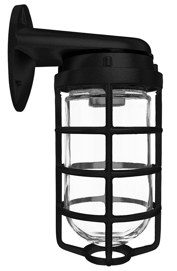 RAB Lighting 150 Watt Max Wall Mount Vaporproof Light, Black, 120V, VBR100DGB